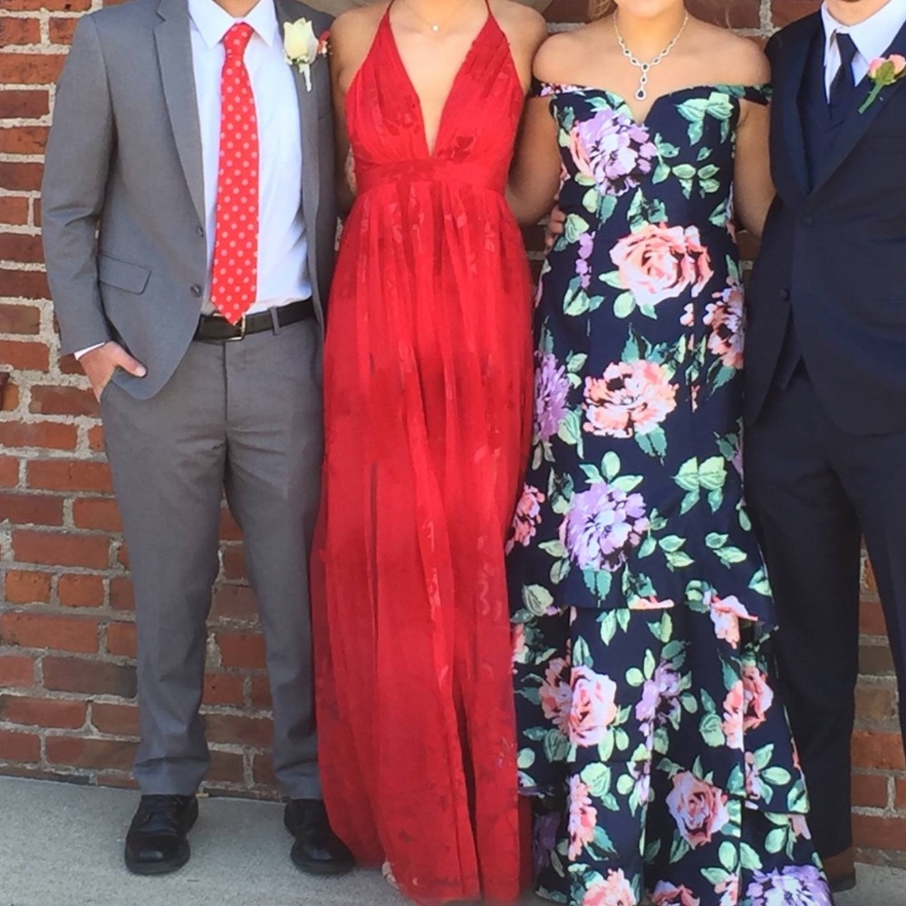 Red lace prom dress Size small